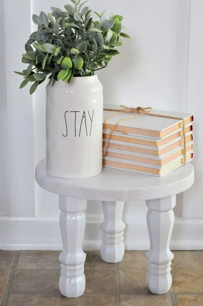 12. DIY White Milk Stool