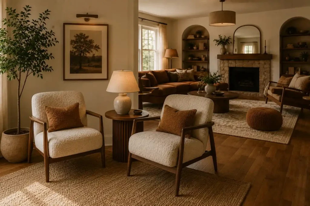 18. Bouclé Accent Chairs