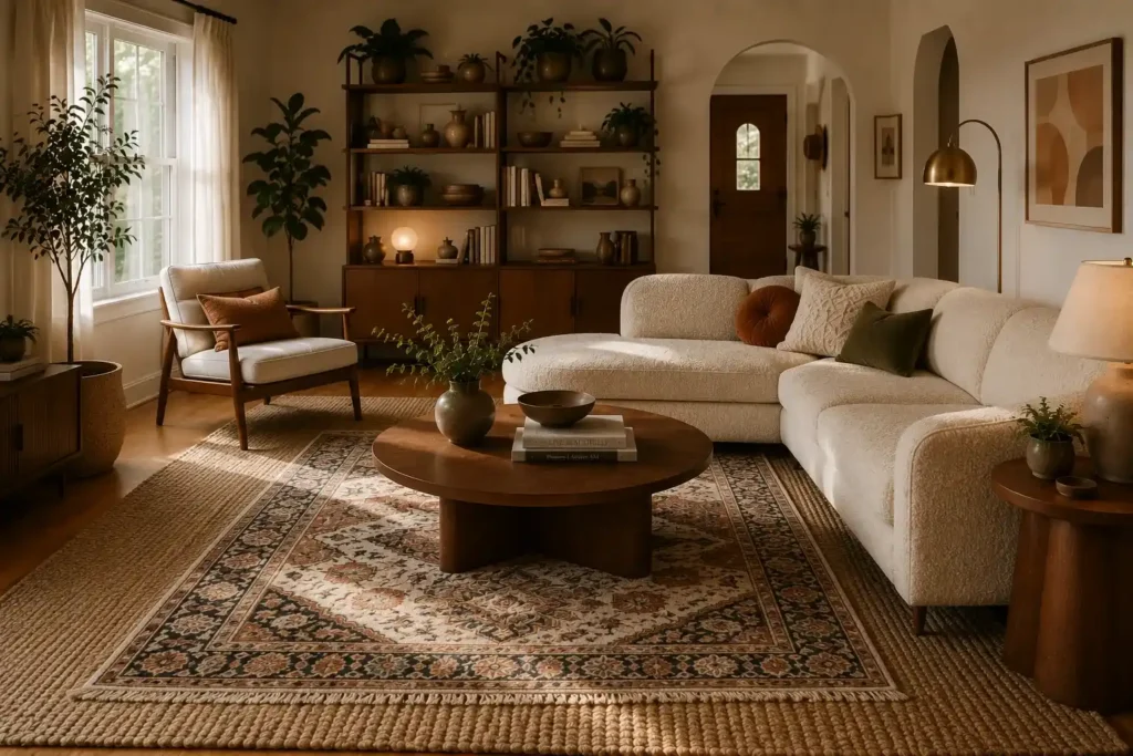 20. Layered Textures with Jute Rug