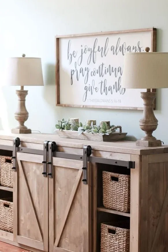 4. DIY Farmhouse Media Console