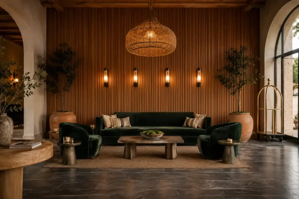 A Custom Fluted Wood Paneling Feature Wall