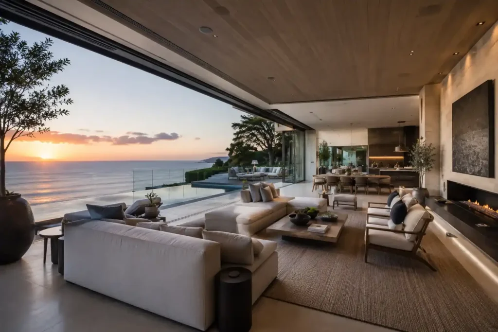 A Retractable Glass Wall Opening to an Infinity View