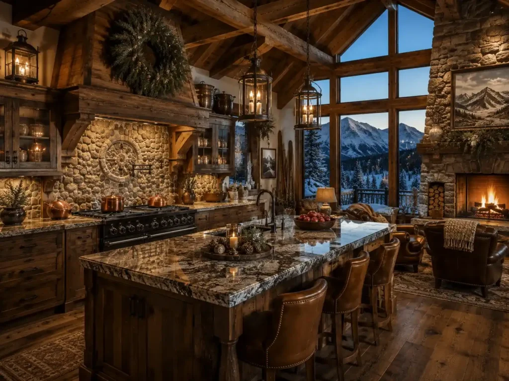Alpine River Stone Mosaic Kitchen