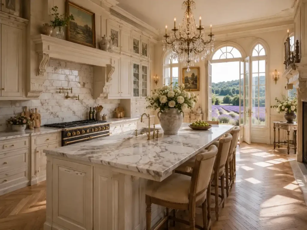 Elegant French Marble Farmhouse