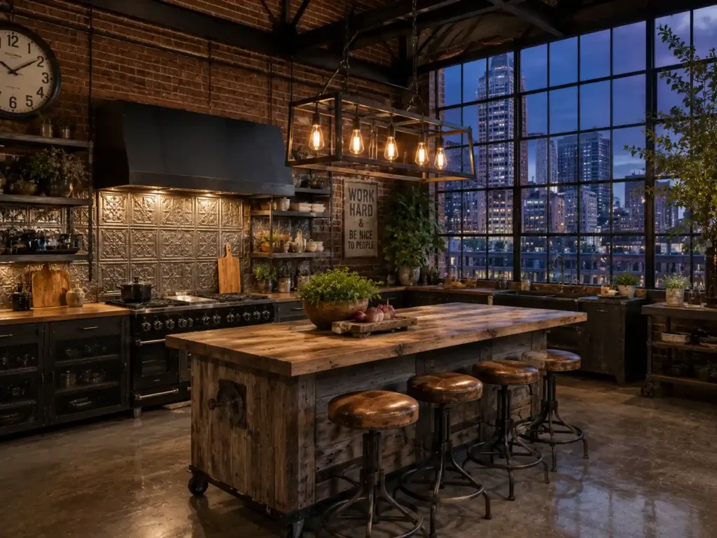 Industrial Loft Tin Backsplash