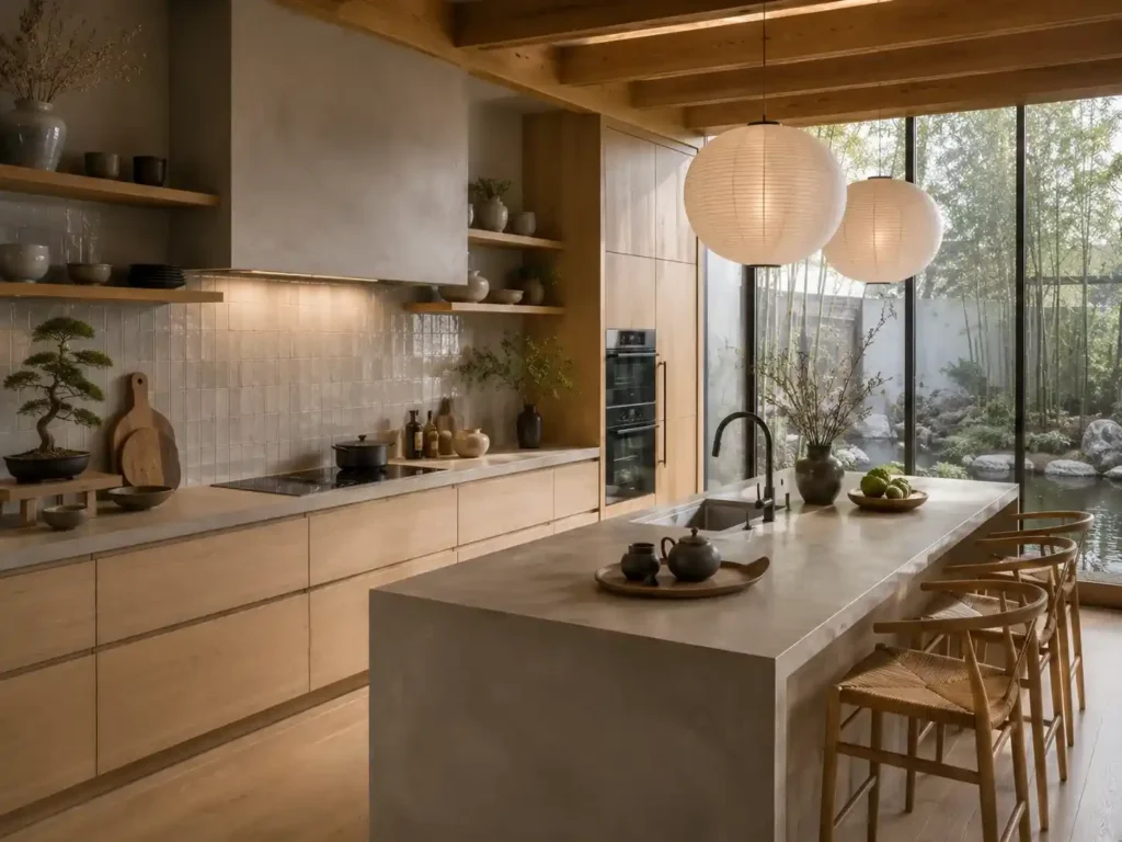 Soft Gray Subway Tile Japandi Farmhouse