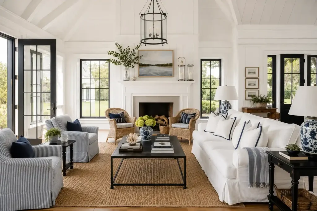 White Slipcovered Sofa
